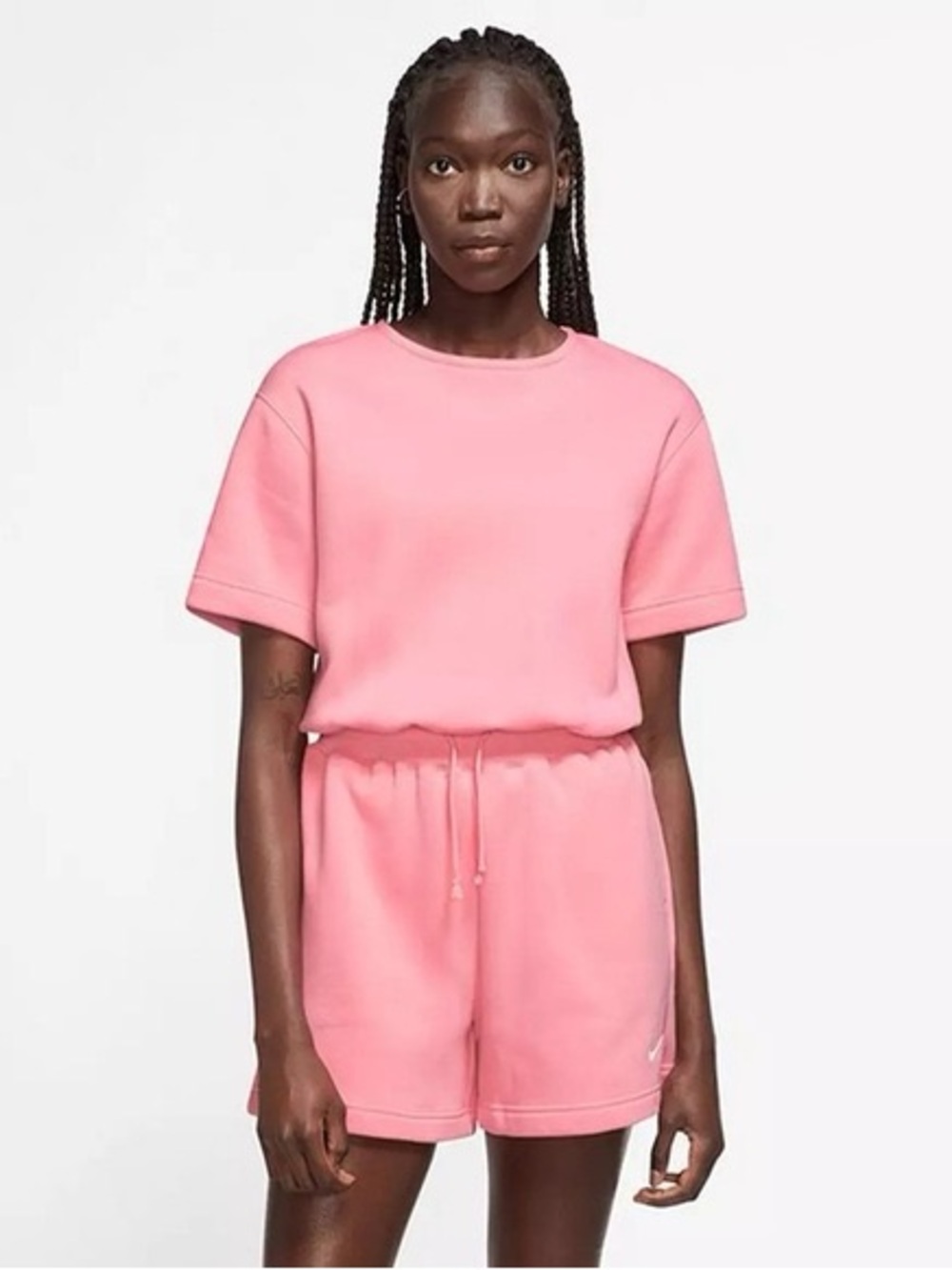 Nike Women’s Pink Short-Sleeve Sweatshirt Top
